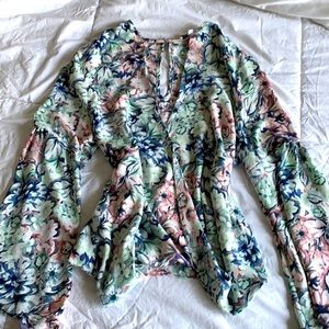 Bell Sleeve Floral Blouse